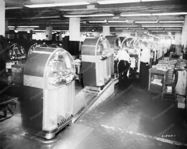Inside Wurlitzer Jukebox Factory   8" - 10" B&W Photo Reprint