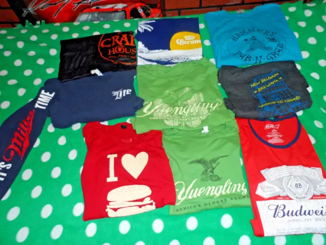 Nwot Lot Of 9 Beer Liquor Alcohol Party Shirts Small Xl Yuengling Beer Ad