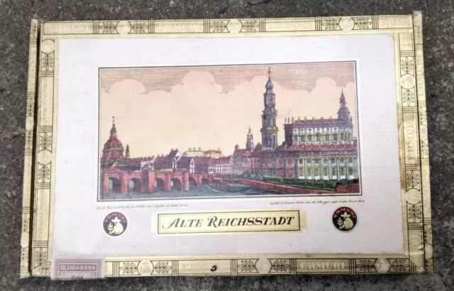 alte Zigarrenkiste " Alte Reichsstadt " von Ermuri, Rarität, Holz mit Inhalt