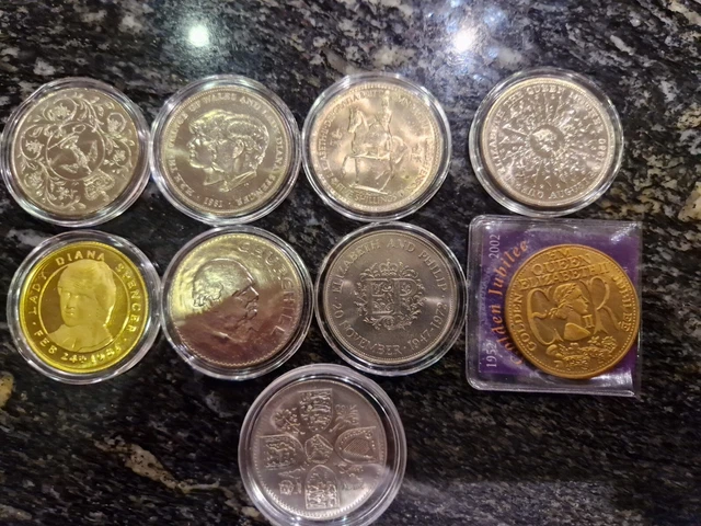 Uncirculated ? Crown Medal Coin Collection Job Lot Charles And Princess Diana...