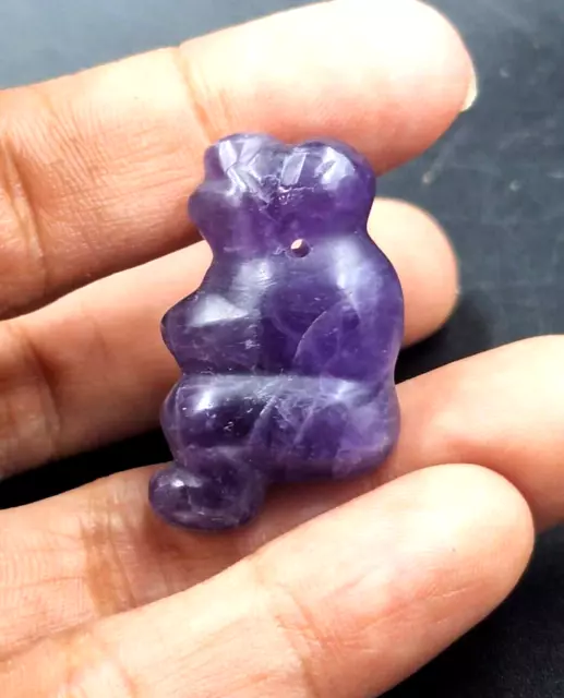 Extraordinary ancient Old gem amethyst Carved god idol talisman Amulet bead