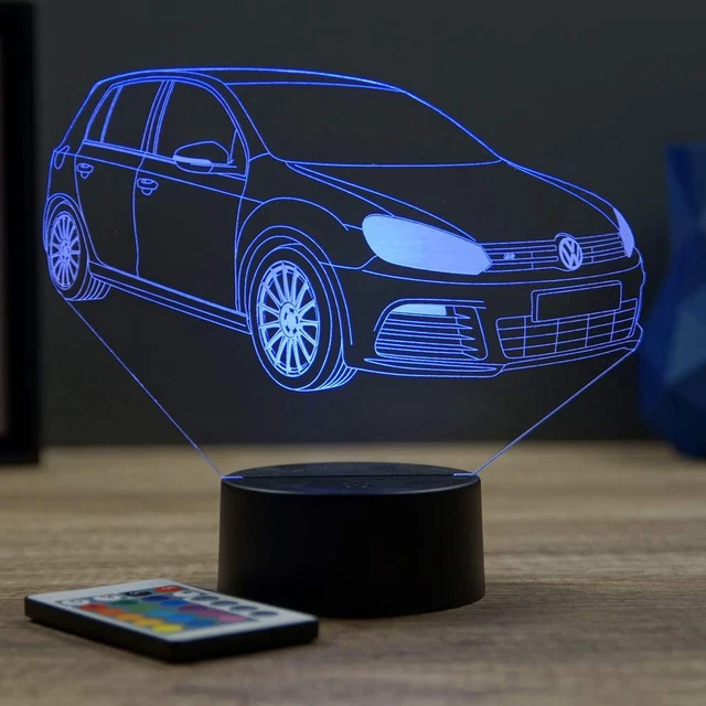 Lampe 3D Veilleuse Peugeot 205 GTI Avec Télécommande - NEUVE - Fabriqué En France - Cadeau