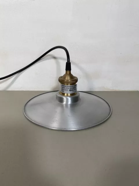 Brushed Nickel Pendant Light Industrial Made in India 9" Fixture and 5" Base