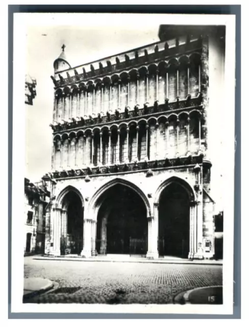 France, Dijon, Eglise Notre-Dame Vintage print. Tirage argentique  5x8  Ci