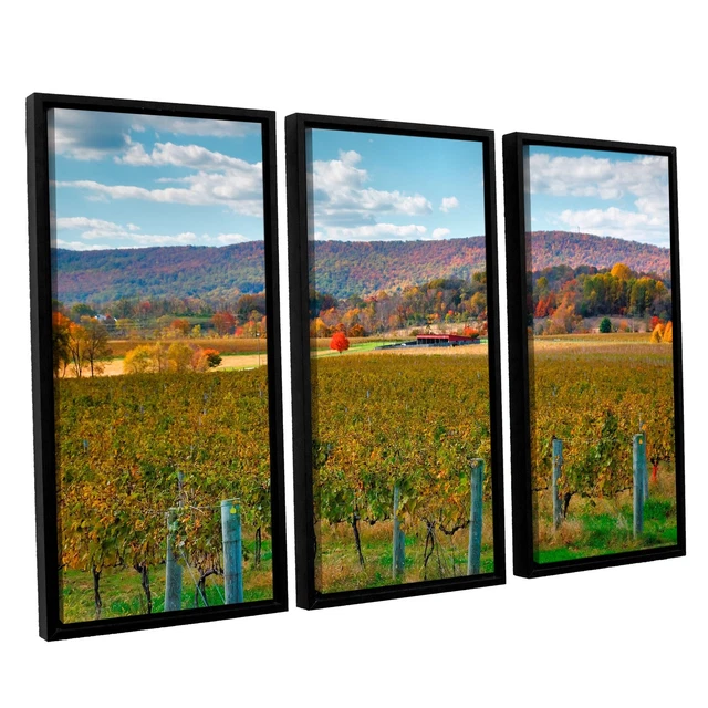 ArtWall Steve Ainsworth 'Vineyard in Autumn' 3 Piece Floater  Extra Large