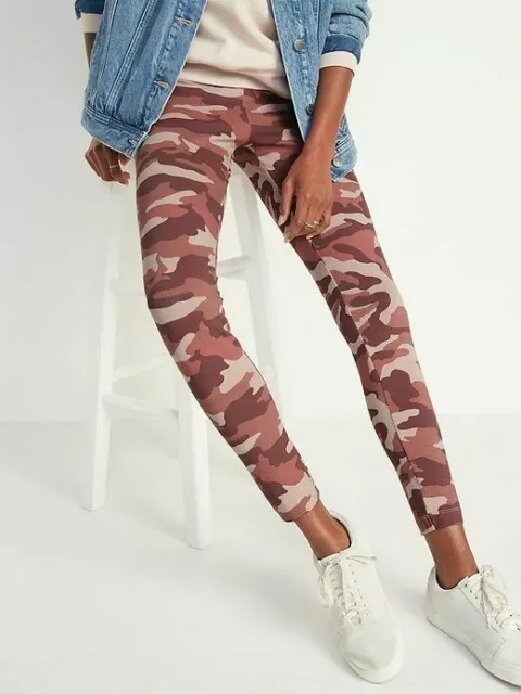 OLD NAVY WOMENS High-Waisted Printed Leggings Pink Camo Size S-XL