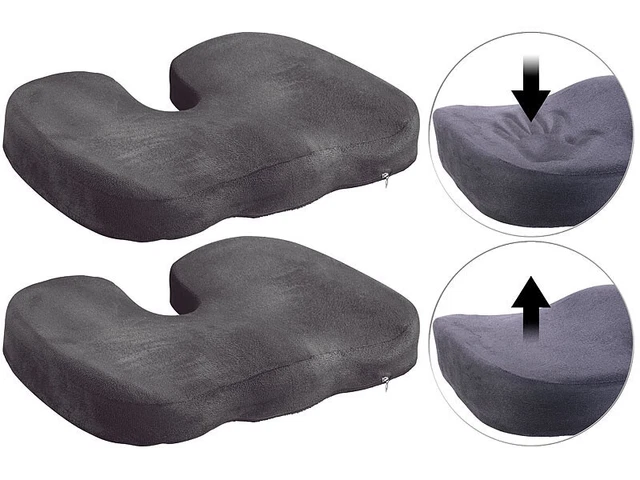 2 coussins à mémoire de forme pour siège de voiture et bureau - Lescars