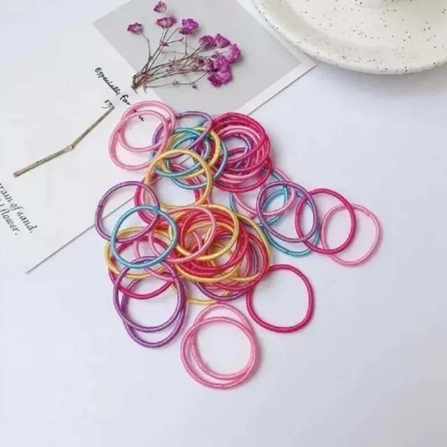 50Pcs Baby small Hair Ties Elastics Ponytail Holders Elastic Bands Womens Girls