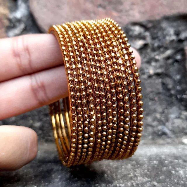 Indian Fashion Gold / Silver Plated 12 PCs Bangles Bracelet Women Ethnic Jewelry