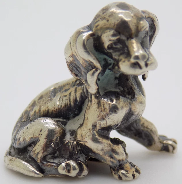 Vintage IN Argento Massiccio Italiano Fatto a Mano Casa Delle Bambole Per Cane