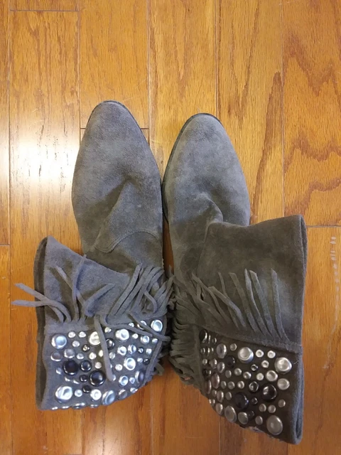 Reba Genuine Leather Fringe Boot, Ladies size 8M, slip on, Justin Boot Company