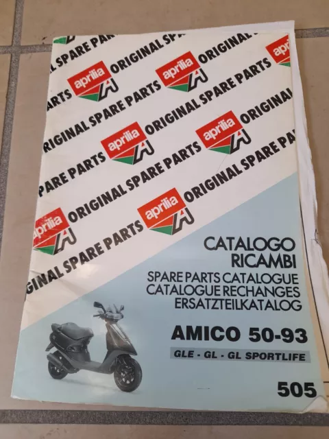 Aprilia Catalogo Ricambi Originale Scooter Amico 50 '93 GLE/GL/GL SPORTLIFE