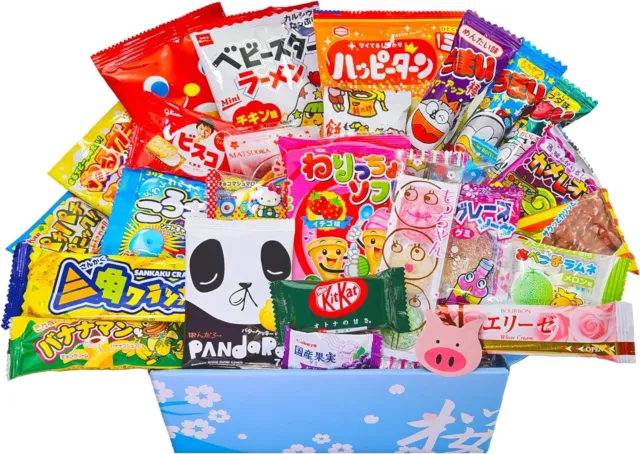 Sakura Box Japanese Snacks & Candy 40 Piece Dagashi Food Set New