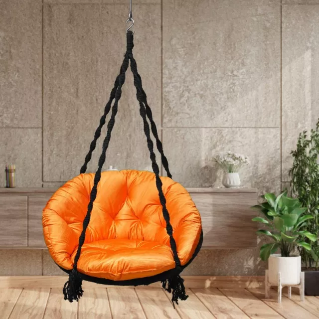 Portable Hanging Cotton Swing Relaxing Chair Jhula Cushion Decor Hammock