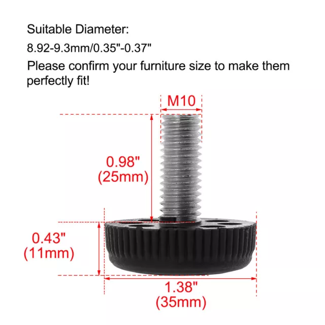 pied réglable pour mise à niveau réglable Accueil Bureau Canapé Table jambe 4pcs 2