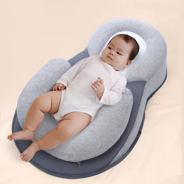 Baby Pillow Newborn Kids Safe Cotton Anti Roll Sleeping Position Comfortable