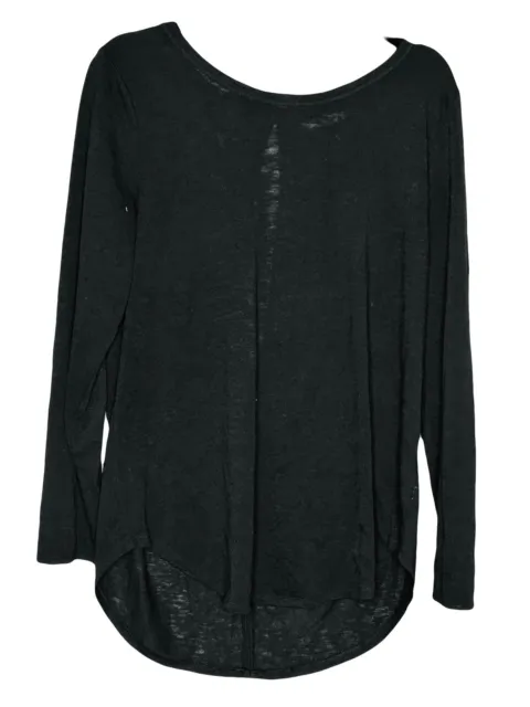 Athleta Womens Top Open Back Long Sleeve Black Cut Out Top Tunic Size XL