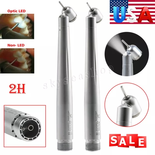NSK Style Dental 45 Degree LED/No-LED Surgical High Speed Handpiece 2Hole WK