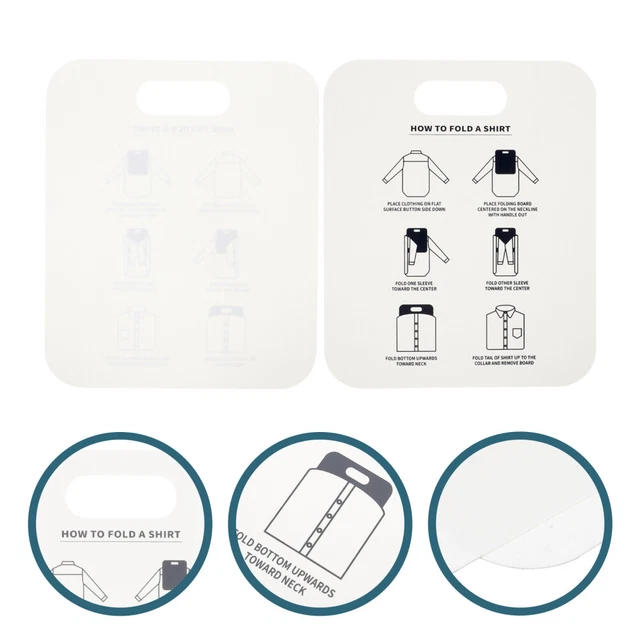 2 pezzi Shirt Cardboard Pacchetto di abbigliamento pratico abiti tavolo PP