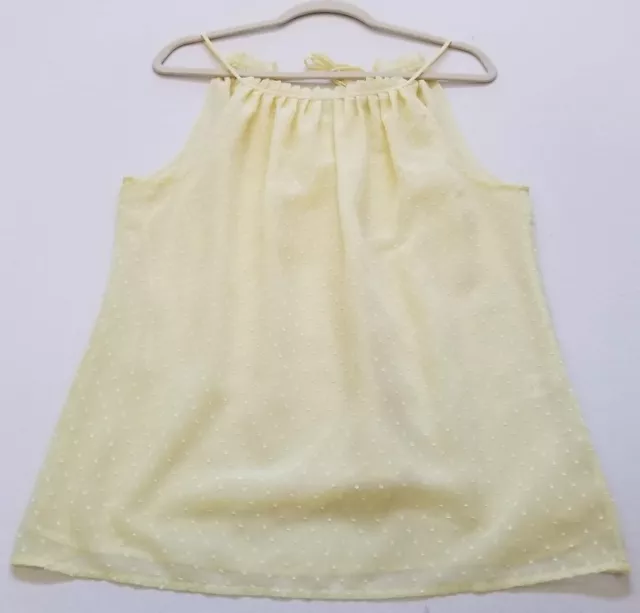 New York & Company Tank Top Women’s Medium M Yellow Sleeveless Halter Blouse