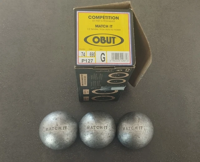 Boules de pétanque Obut Soleil tendre 76 mm Argent métalisé Taille : 700g rèf : 57463 Taille