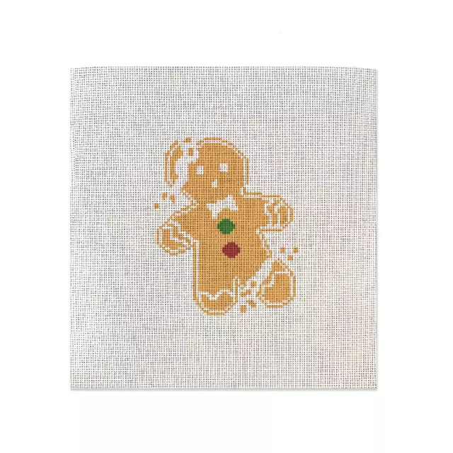 Gingerbread Man | 4" x 3" Needlepoint Canvas