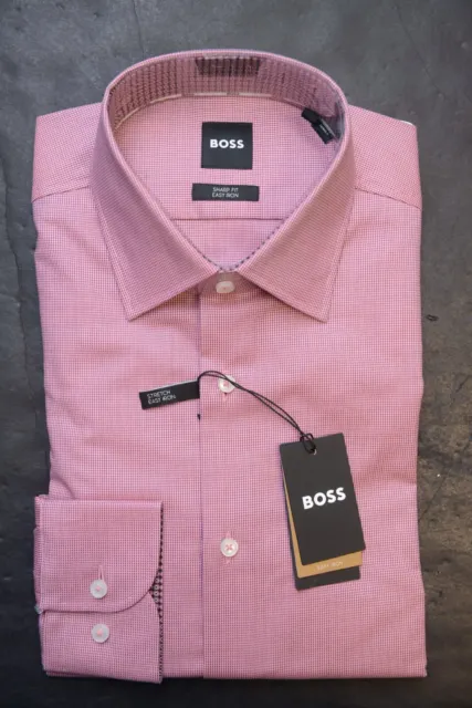 Hugo Boss Men's Max Sharp Fit Easy Iron Stretch Cotton Dress Shirt 43 17 32/33