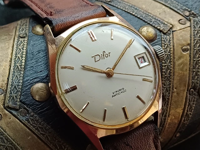 Montre Squelette Mécanique Ancienne - Mouvement Manuel, Style Boule En Or Plaqué, Occasion