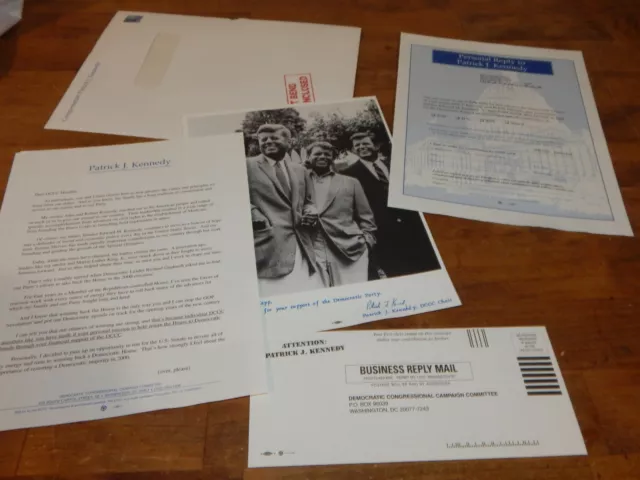 2000 Patrick J. Kennedy Democratic Congress Re- Election Collectible Papers