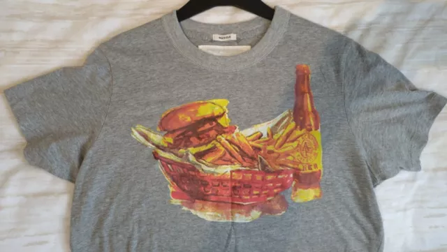 Abercrombie & Fitch Men's Med T-shirt grey  Beer, Burger & Fries print - Vintage