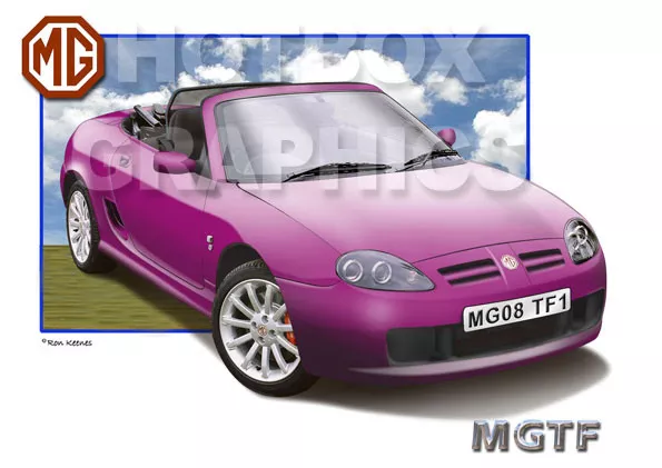 MGF or MGTF PRINT - PERSONALISED ILLUSTRATION OF YOUR CAR 3