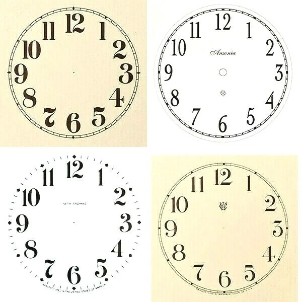 New Replacement Arabic Clock Dials Faces Strong Card Paper - Sizes 50mm - 300mm