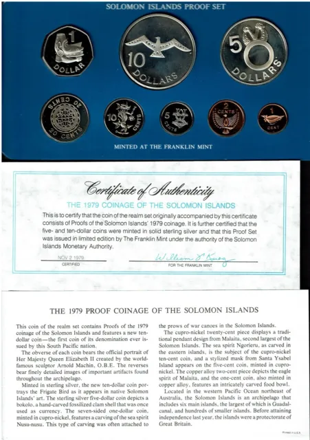 Solomon Islands 8-Coin Proof Set 1979 In Case Nice Coins With Birds 2 Ounces