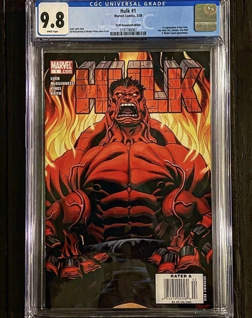 Cgc 9.8 Hulk #1 Marvel Comics 2008 Newsstand $3.99 Edition 1St Red Hulk Census 7