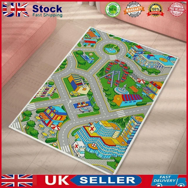 Kids Cartoon Carpet Rectangular Crawling Rug for Playroom Bedroom (60*90cm C)