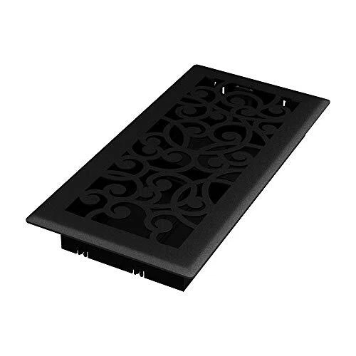 Imperial RG3459 Wonderland Decorative Floor Register, 4 x 10-Inch, Black Iron