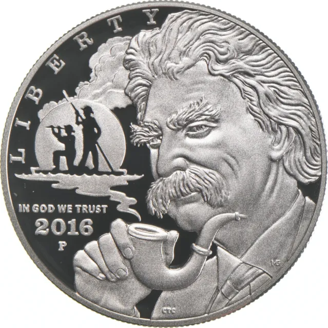 2016-P Proof Mark Twain Commemorative Silver Dollar $1 *0551