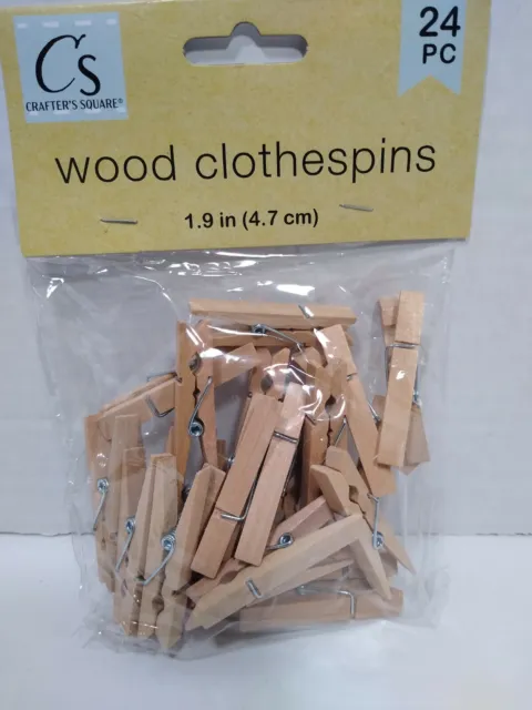 Pines de madera de aproximadamente 2" mini pequeño libro de recortes estampado artesanal nuevo 24 piezas