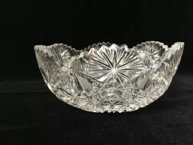 Vintage ABP American Brilliant Period Cut Crystal Fruit Bowl, 8" D x 3 1/2" High