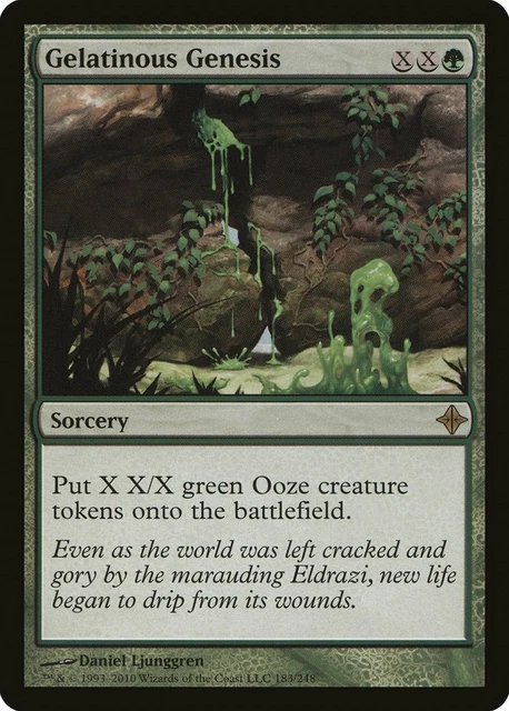 Gelatinous Genesis 1x FOIL ROE MTG Rise of Eldrazi Rare MINT green Gelatinous Genesis 1x FOIL ROE MTG Rise of Eldrazi Rare MINT green