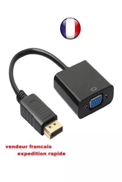 DisplayPort DP Mâle vers VGA Femelle Adaptateur Display Port Convertisseur Câble