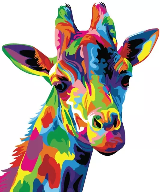 Paint By Number DIY Digital Canvas Oil Painting Home Decor Colorful Giraffe GIFT