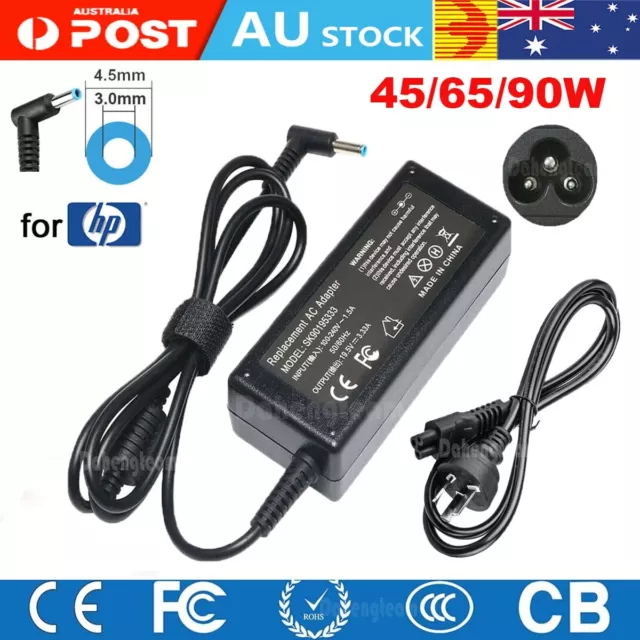 65W 90W Laptop Power Adapter Charger AC Cord for HP Probook Pavilion EliteBook