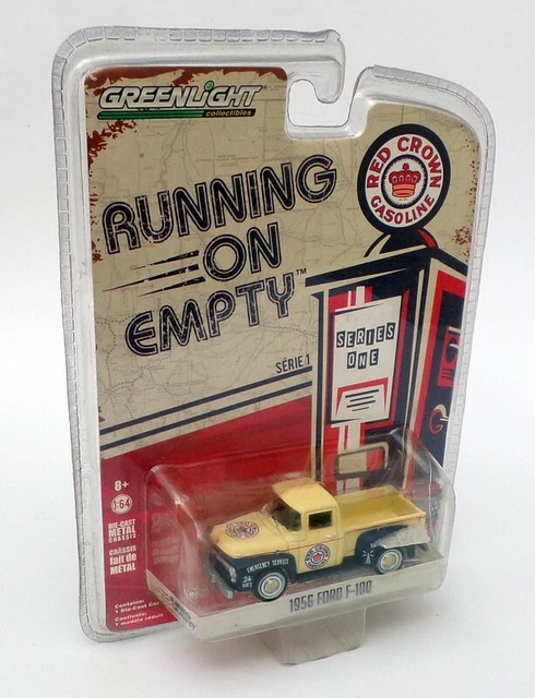 Greenlight Empty 1/64 Scale 41010 - 1956 Ford F-100 - Red Crown Gasoline