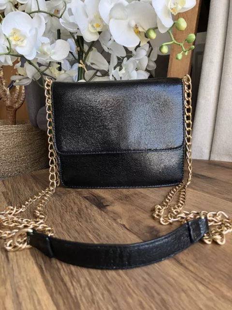 Next black faux leather chain strap shoulder bag