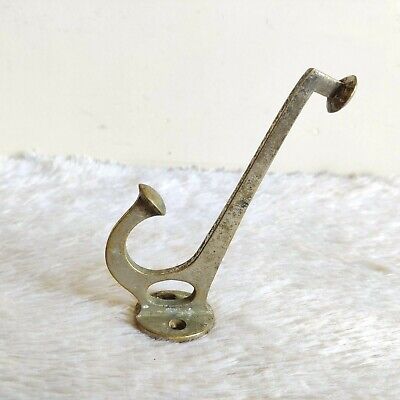 1920s Vintage Ornate Brass Wall Hanger Hook Home Decorative Collectible 4.8"