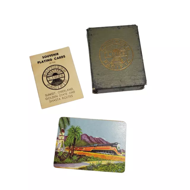 VTG Southern Pacific Lines Souvenir Playing Cards Train Locomotive Golden State