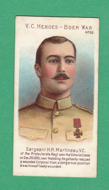 Taddy & Co. - Rare Military / V.c. Hero Card No. 62  - Sergt.  Martineau -  1902