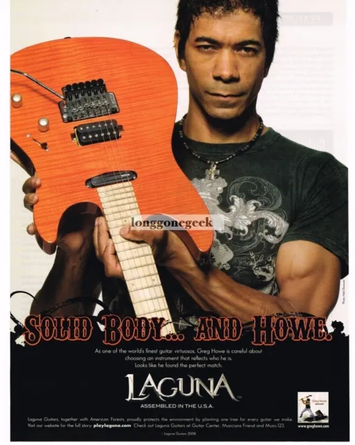 2008 LAGUNA Electric Guitar GREG HOWE Vintage Print Ad