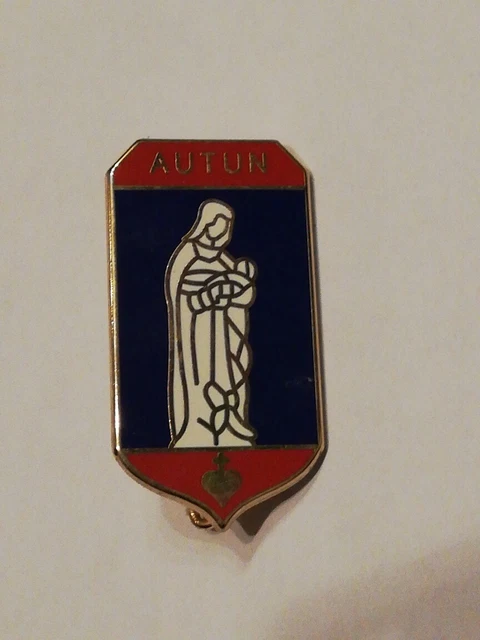Broche Ancienne En émail Cloisonné Motif Edelweiss - Signée A.Augis Lyon, Occasion